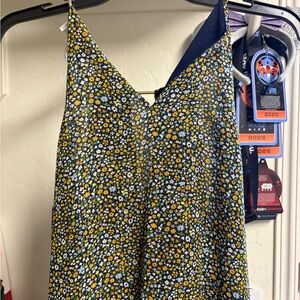 Michael Kors Navy and Gold Floral Dress